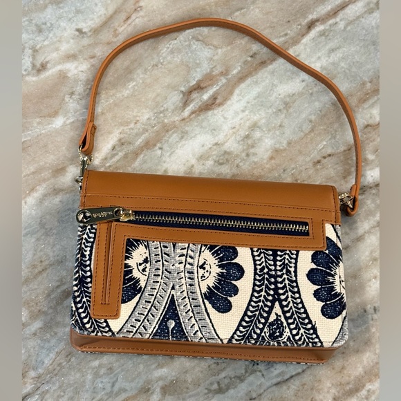SPARTINA 449 navy blue and cream floral linen purse - Picture 10 of 10